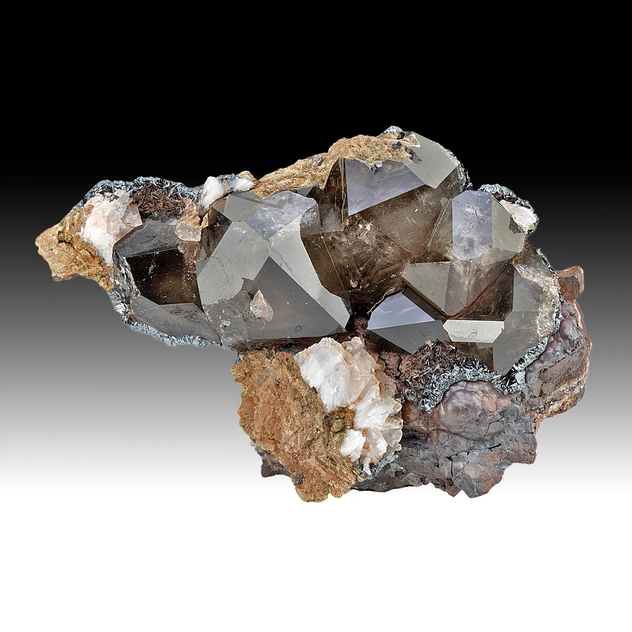 Quartz with Hematite, Barite - image 1