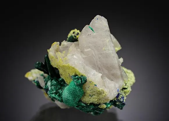 Quartz with Malachite and Azurite - image 1
