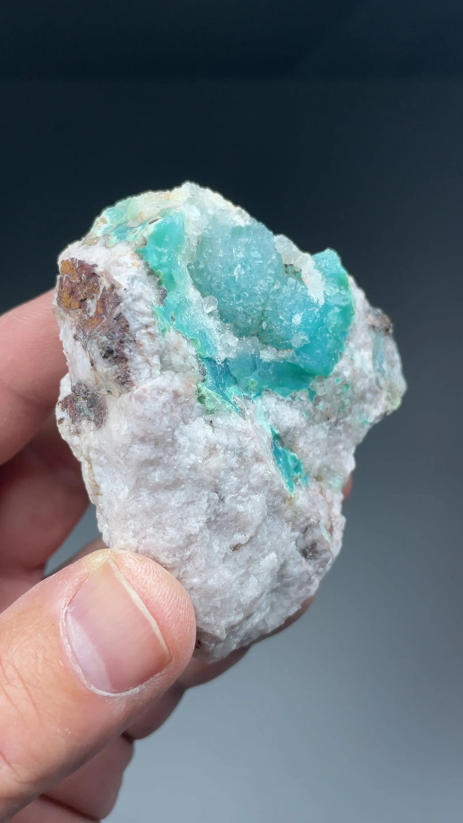Quartz with Plancheite, Chrysocolla - image 2