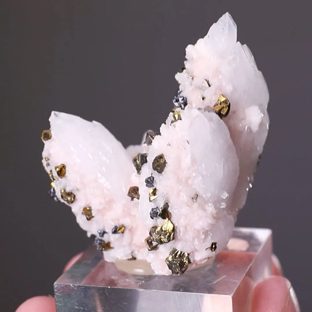 Quartz with Rhodochrosite Sphalerite and Chalcopyrite - image 2