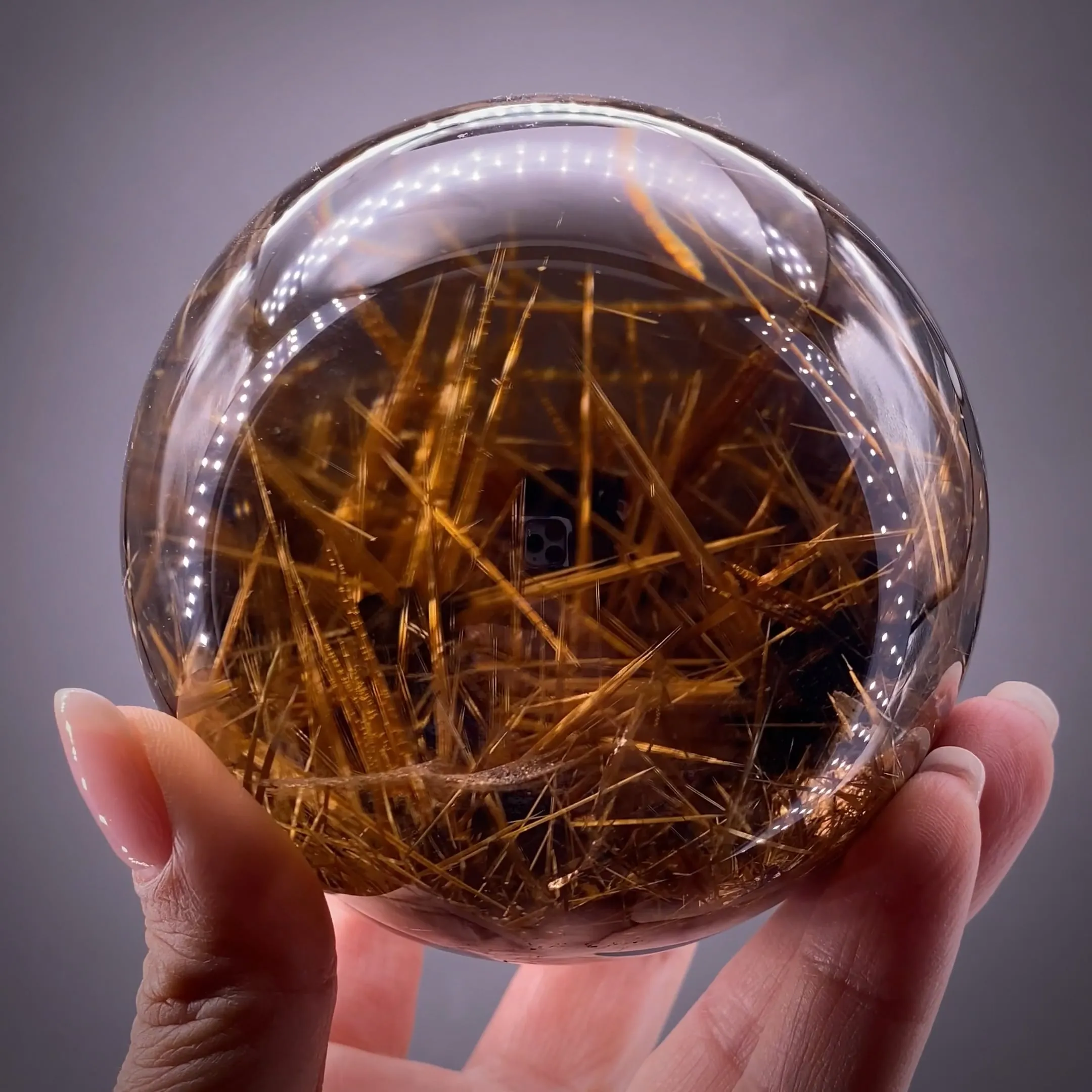 Quartz with Rutile and Hematite "star" inclusions - image 1