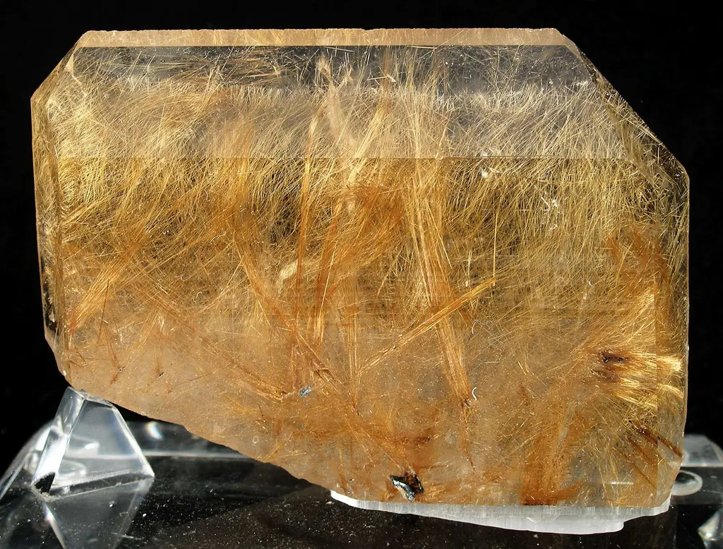 Quartz With Rutile Inclusions (Unusual Tabular Form) image