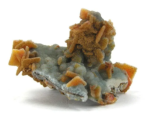 Quartz, Wulfenite, Quartz (Var: Chalcedony) image