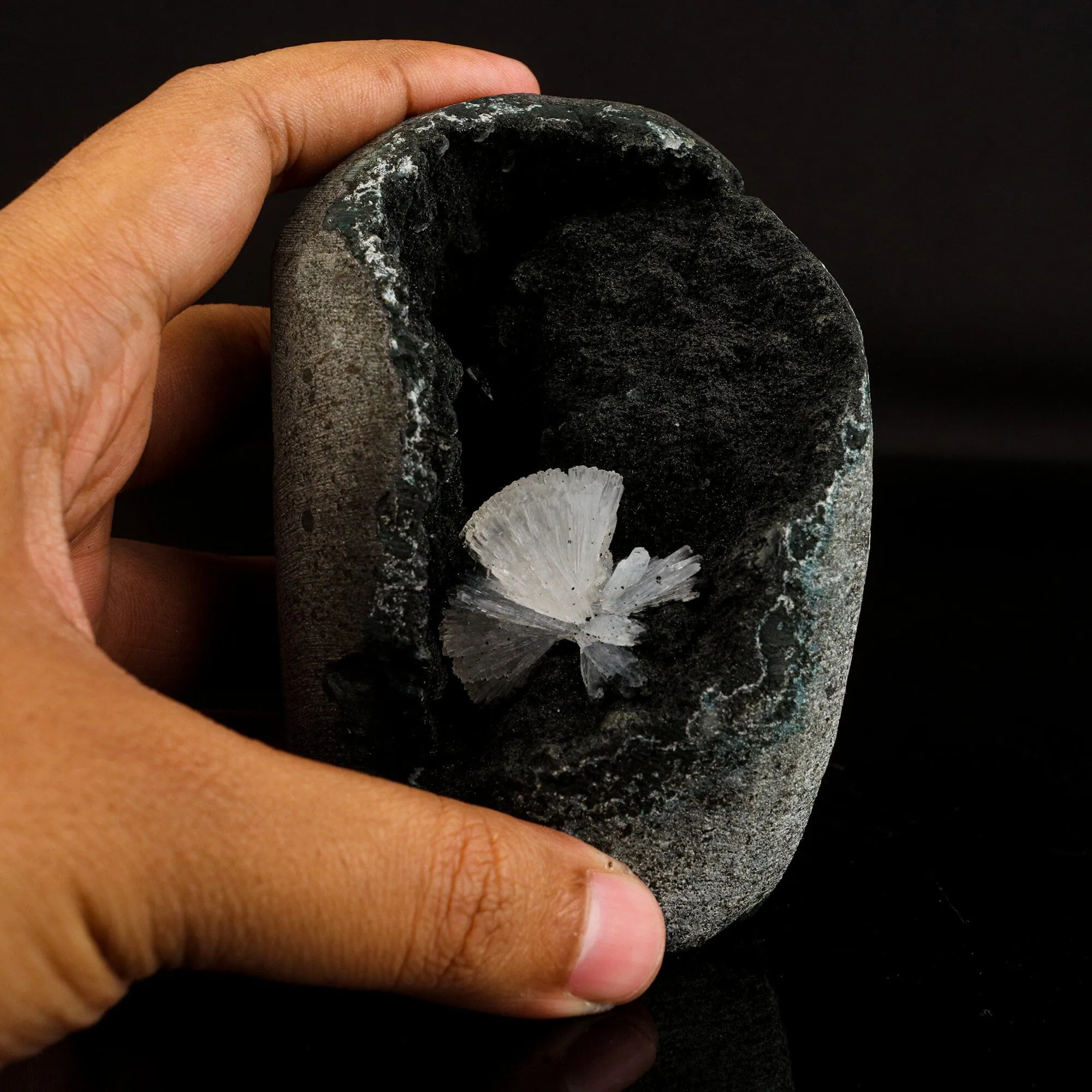 Radial Epi-Stilbite with Julgoldite, Two Rare Minerals in One Natural Mineral Specimen - image 4