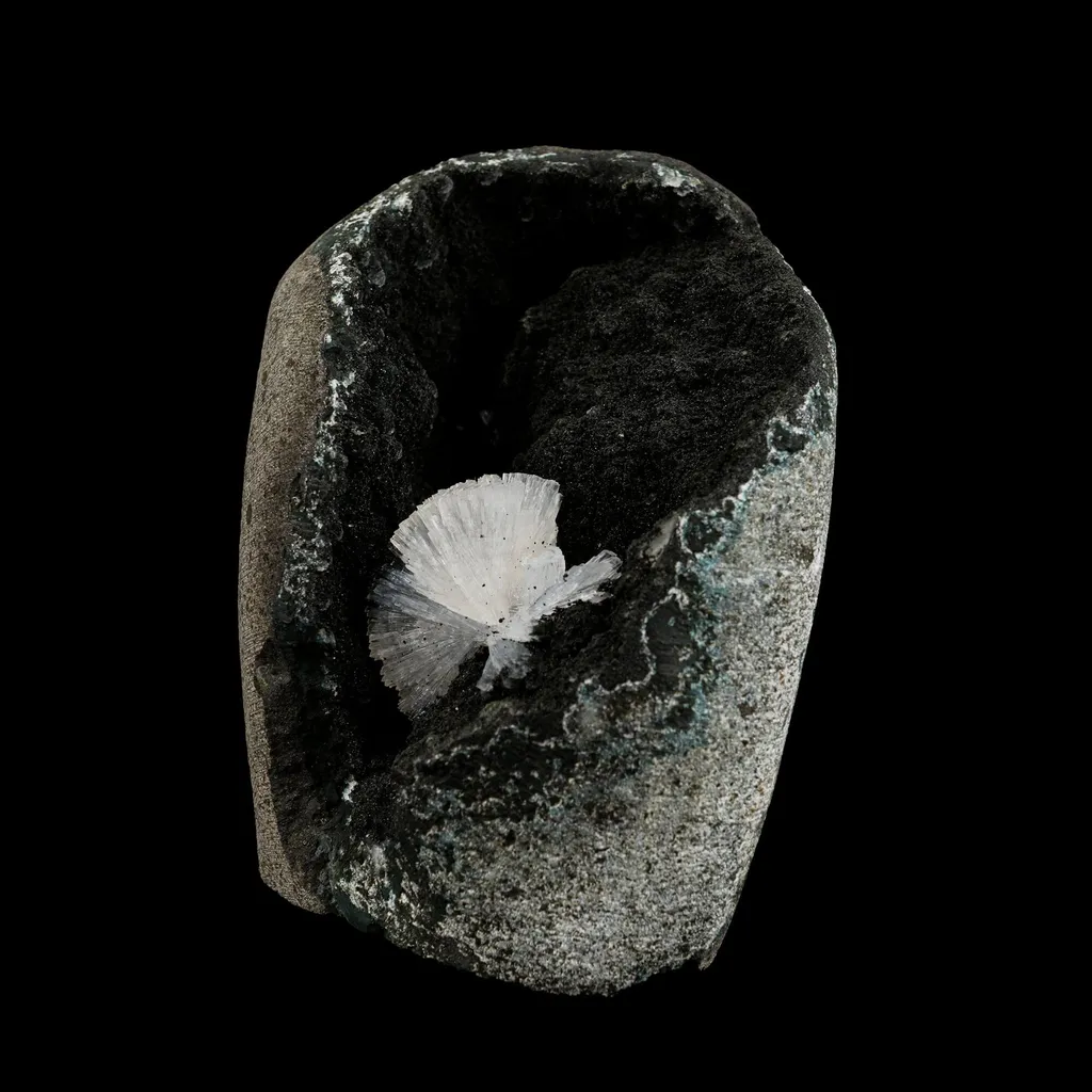 Radial Epi-Stilbite with Julgoldite, Two Rare Minerals in One Natural Mineral Specimen - image 3