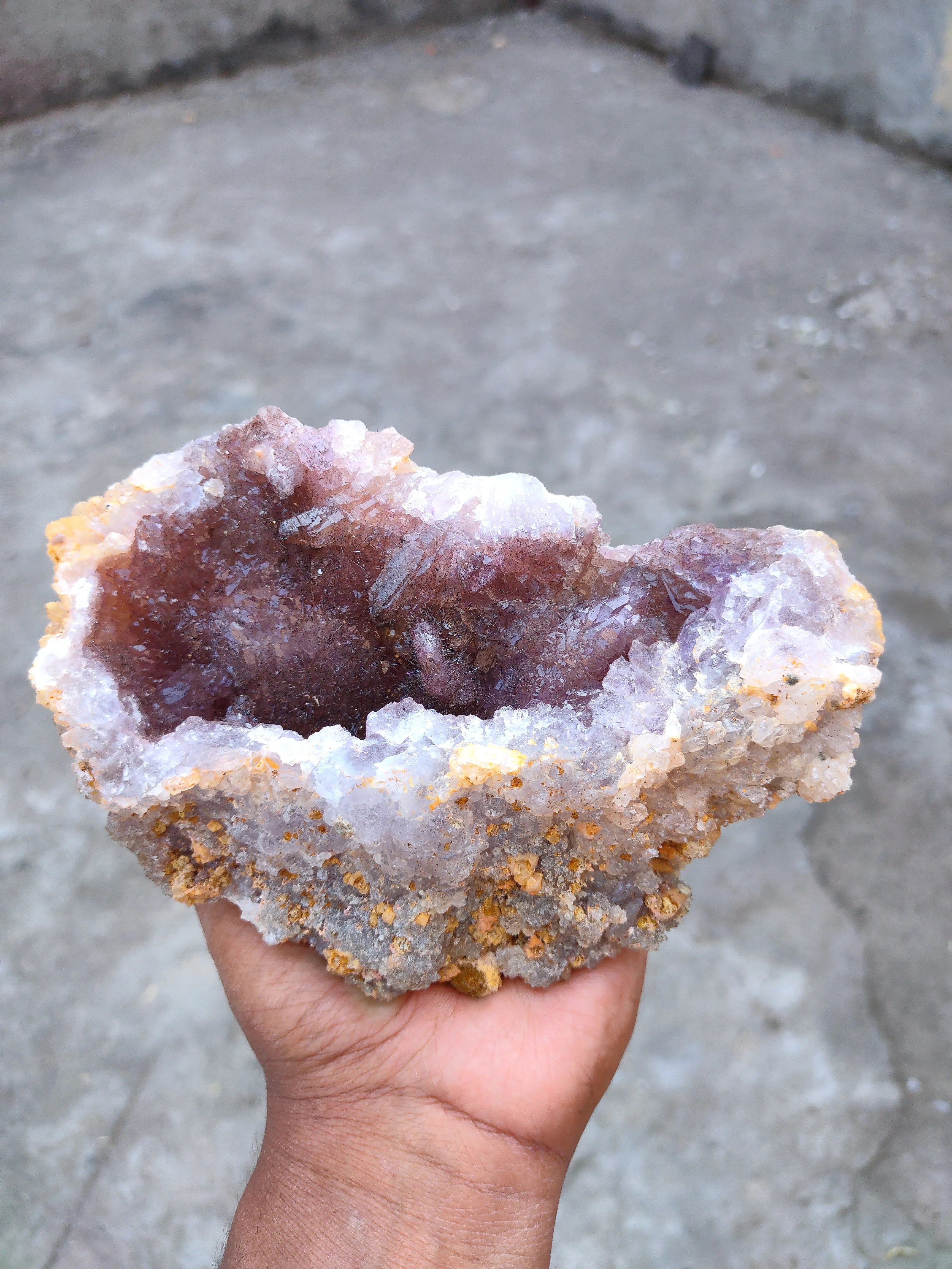 Rainbow Rutile With Karur Amethyst Geode - image 9
