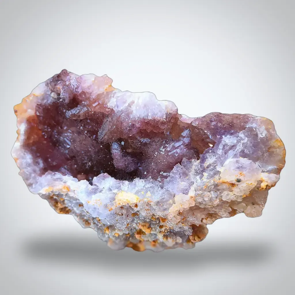 Rainbow Rutile With Karur Amethyst Geode