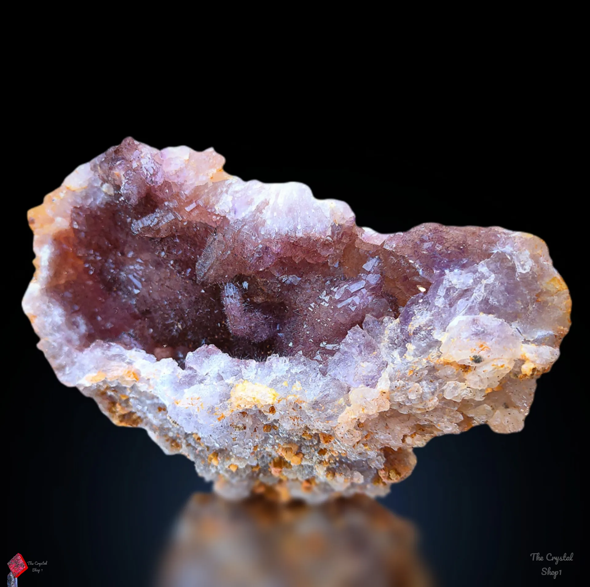 Rainbow Rutile With Karur Amethyst Geode - image 10
