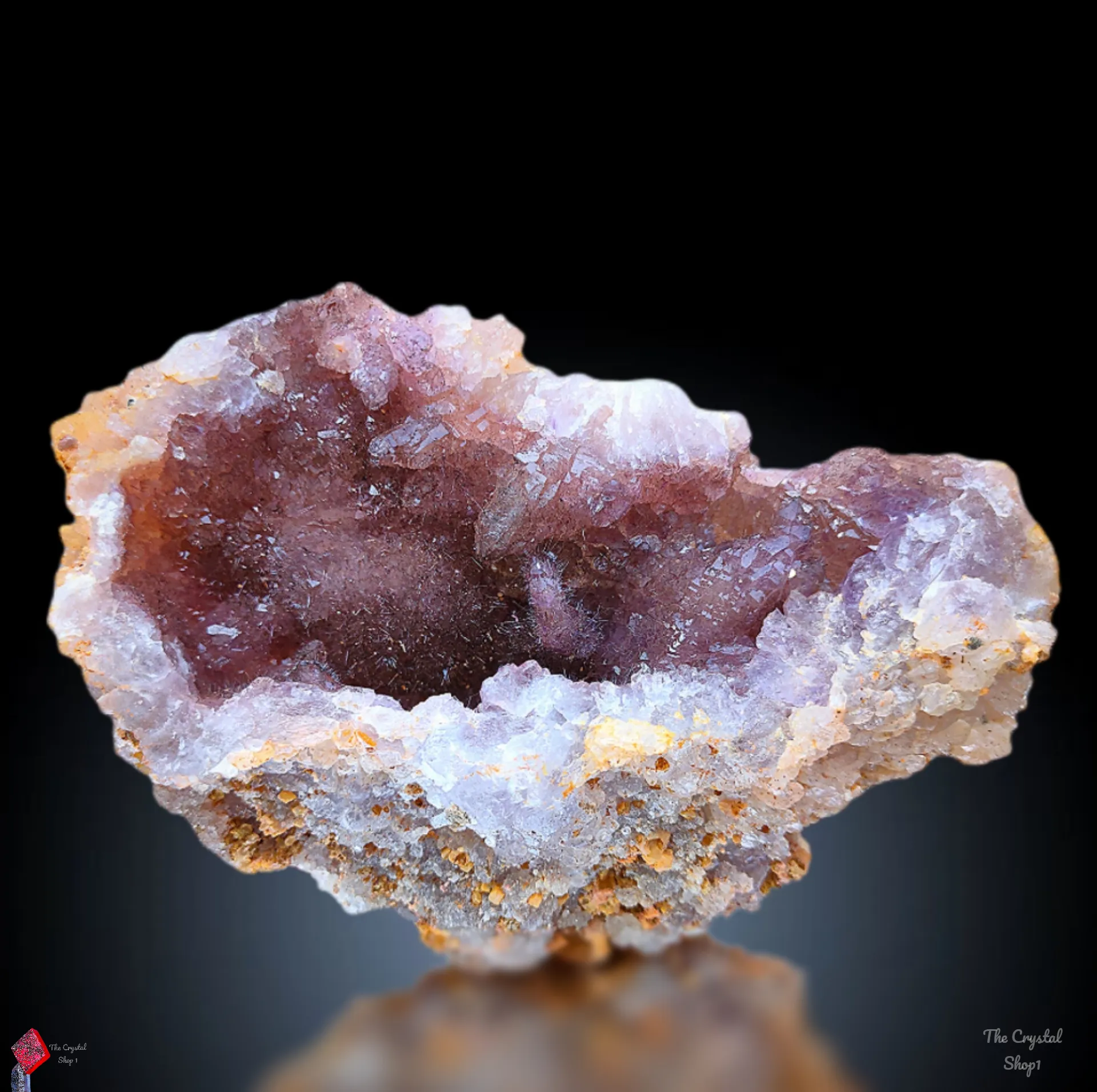 Rainbow Rutile With Karur Amethyst Geode Natural Minerals Specimen beutiful piece - image 7