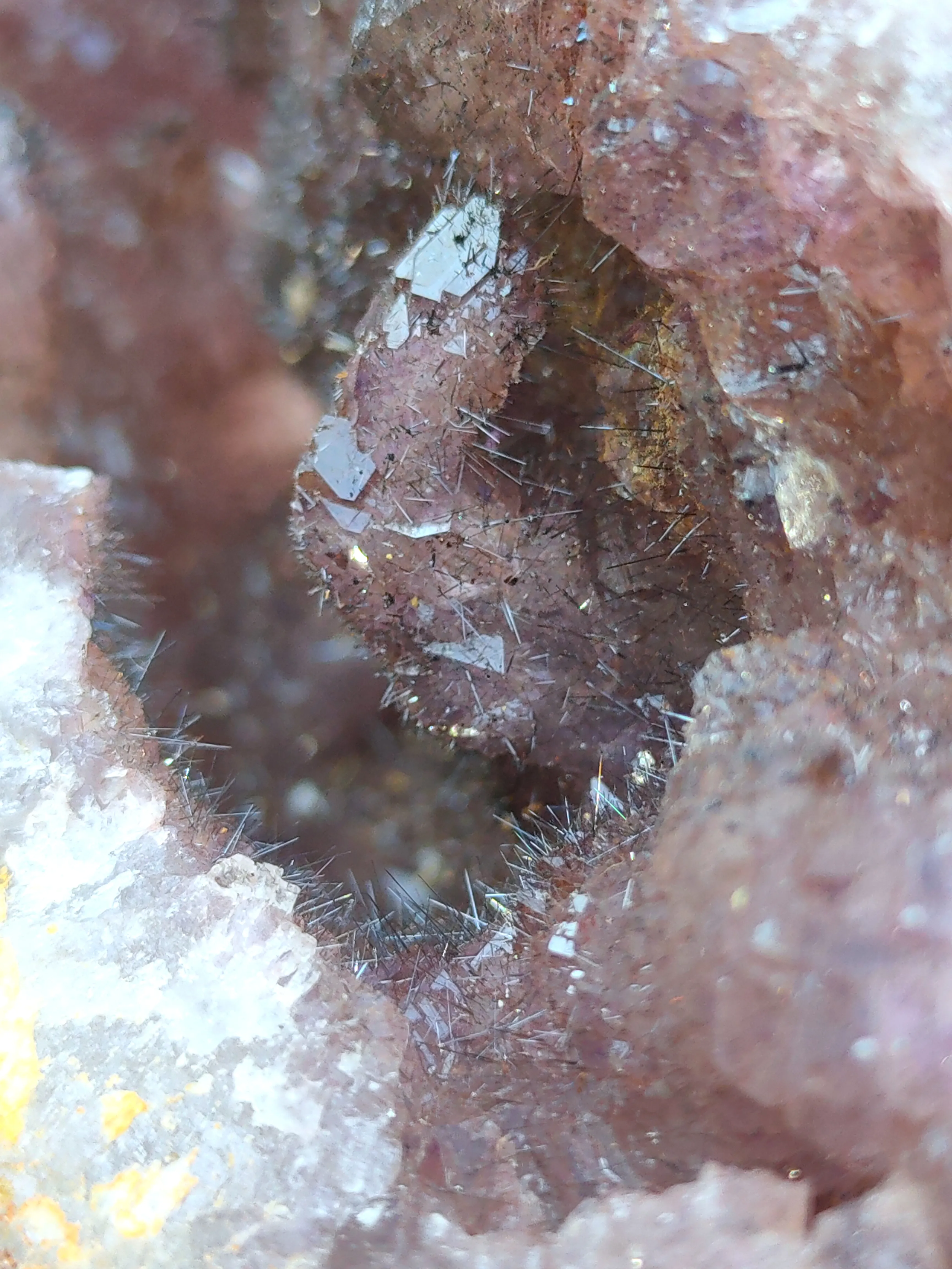 Rainbow Rutile With Karur Amethyst Geode Natural Minerals Specimen beutiful piece - image 3