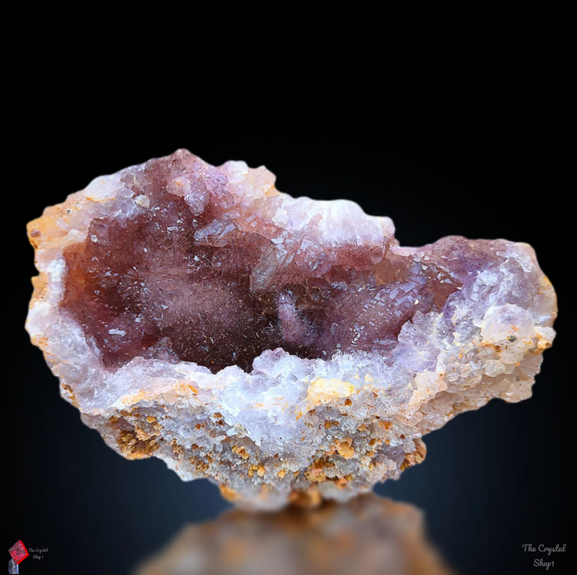 Rainbow Rutile With Karur Amethyst Geode Natural Minerals Specimen beutiful piece - image 1