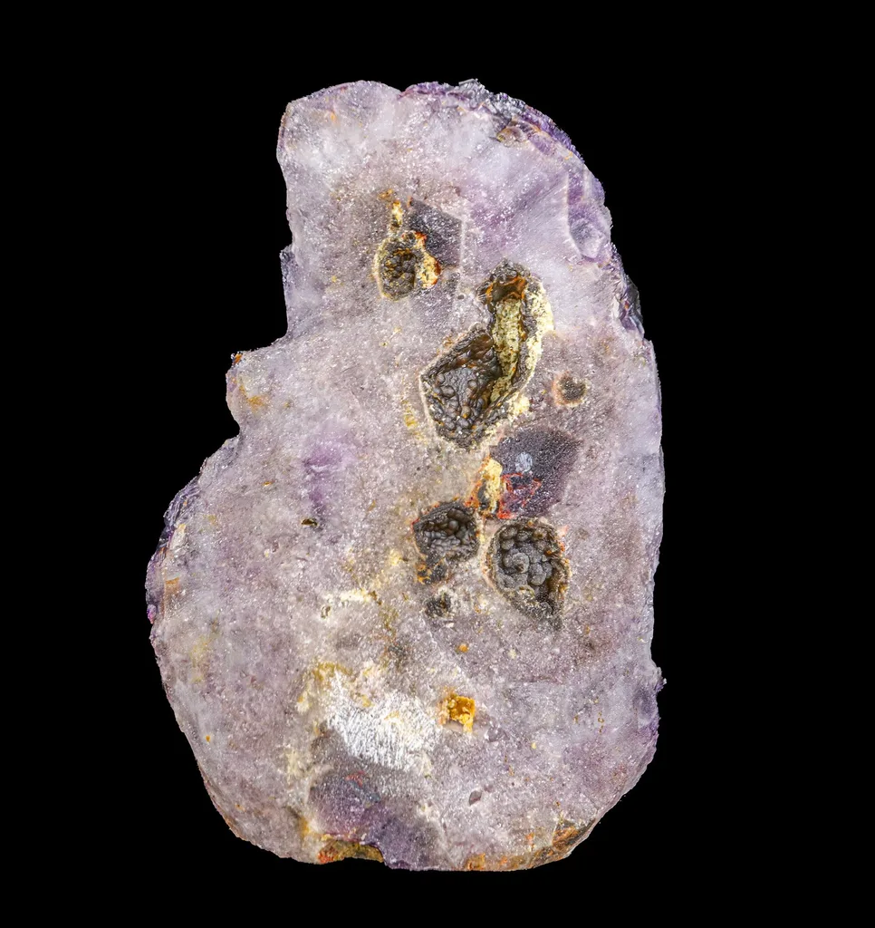 Rare Alien Amethyst Crystal Cluster with Botryoidal Goethite Coating – Unique Natural Mineral Specimen from Telangana, India - image 5