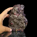 Rare Alien Amethyst Crystal Cluster with Botryoidal Goethite Coating – Unique Natural Mineral Specimen from Telangana, India - image 4