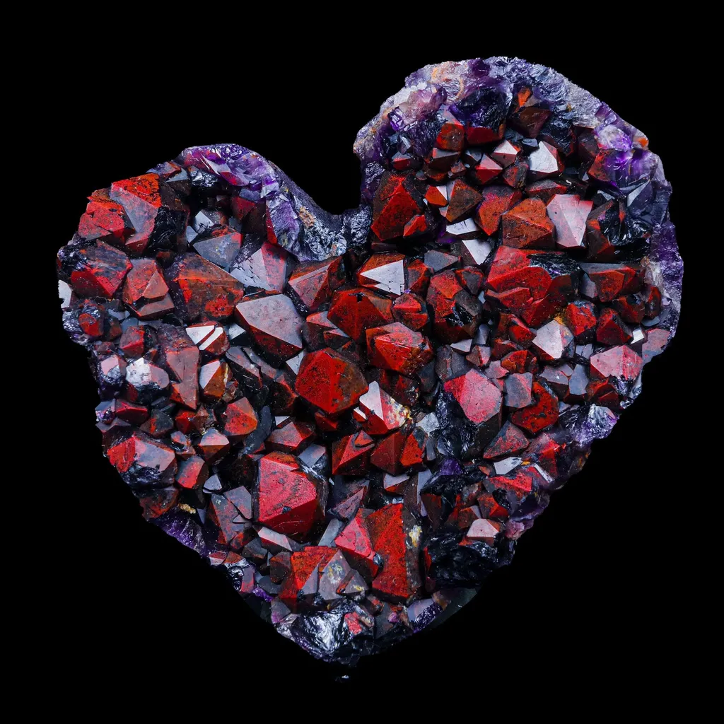 Rare Alien Amethyst with Red Hematite Natural Mineral Specimen image
