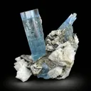 Rare Aquamarine Crystals V/Y Formation on Feldspar Matrix – Skardu Pakistan - image 1