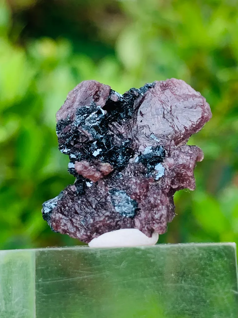 Rare Axinite with Magnetite Crystal Specimen – Dark Metallic Mineral Combination - image 5
