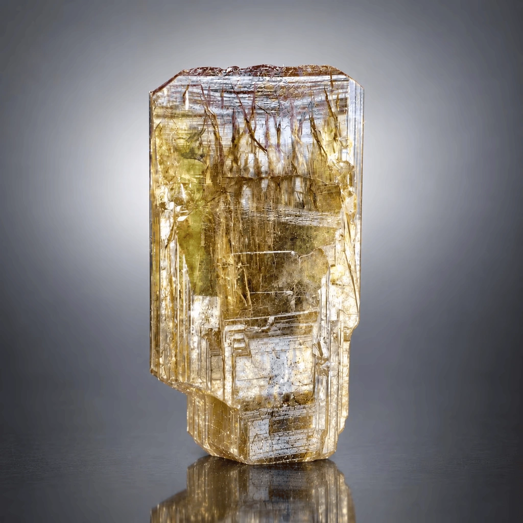 Rare Bicolor Tanzanite Crystal with Hair like Inclusions from Tanzania image
