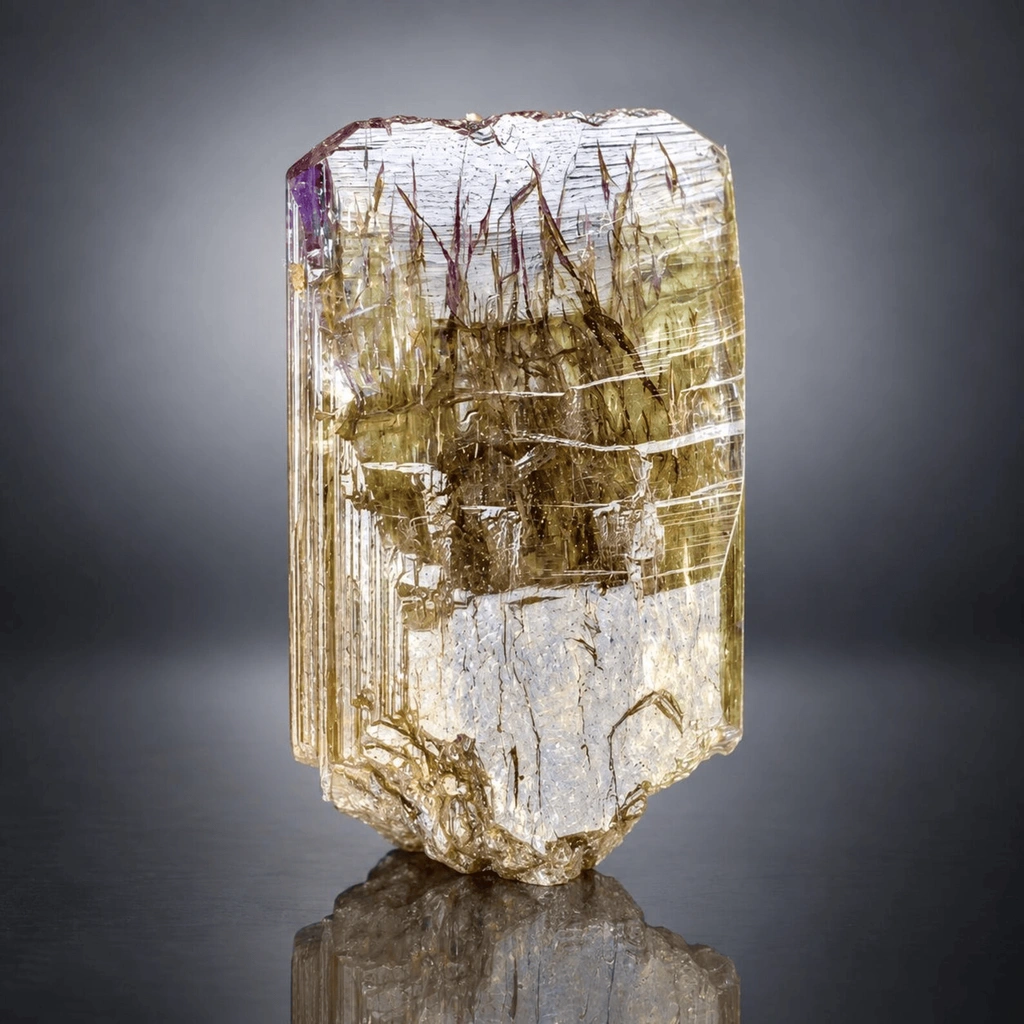 Rare Bicolor Tanzanite Crystal with Hair like Inclusions from Tanzania - image 4
