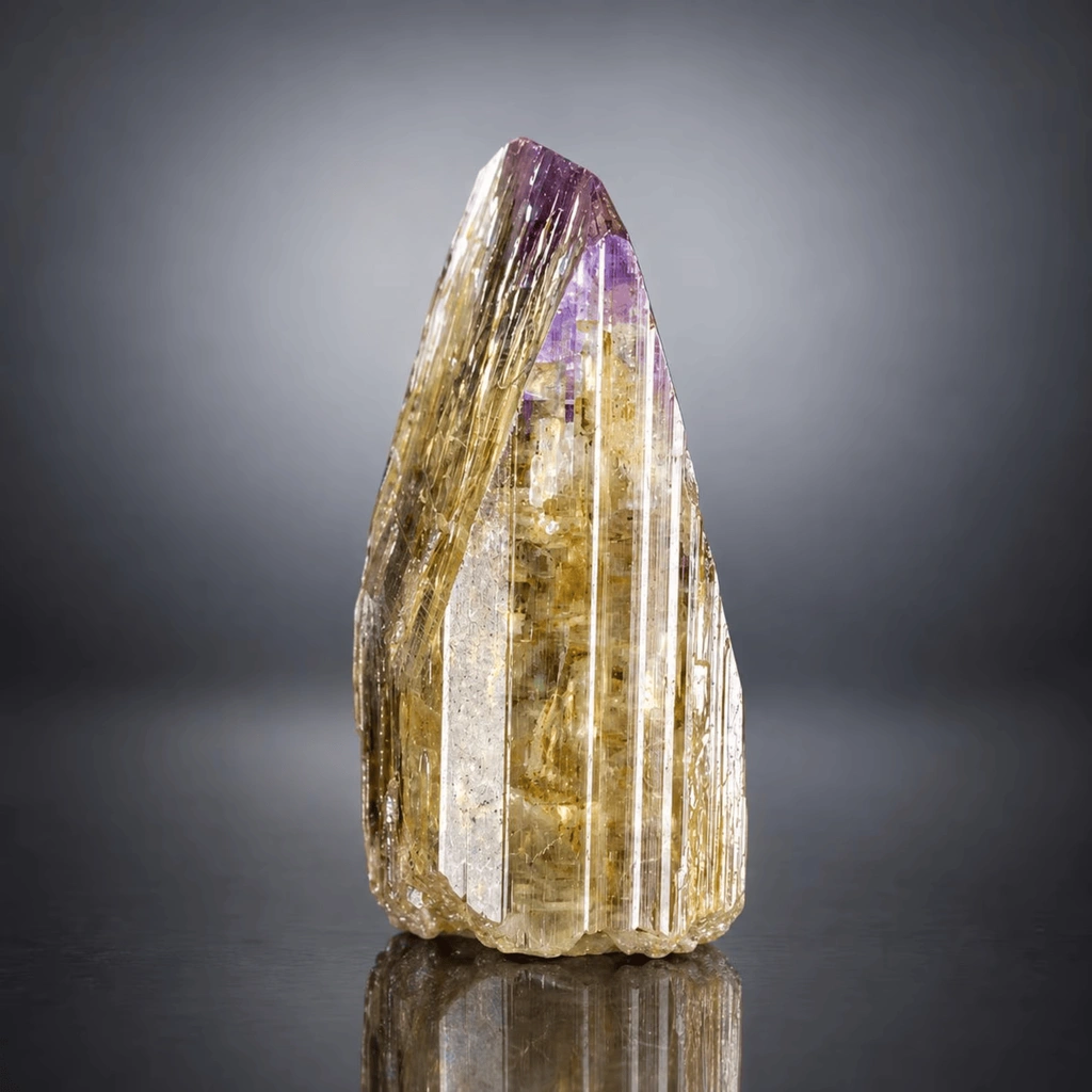 Rare Bicolor Tanzanite Crystal with Hair like Inclusions from Tanzania - image 6
