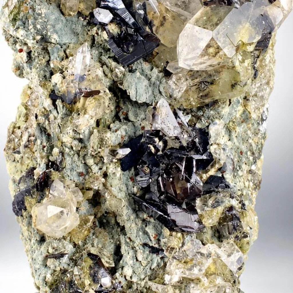Rare Black Brookite Cluster with Quartz on Matrix from Pakistan - image 6
