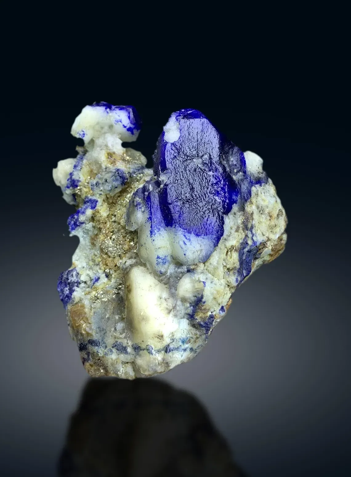 Rare Blue Afghanite with Winchite and Pyrite on Matrix from Afghanistan - 337 gram - image 1