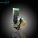 Rare Blue-Cap & Green Tourmaline on Natural Matrix - image 1