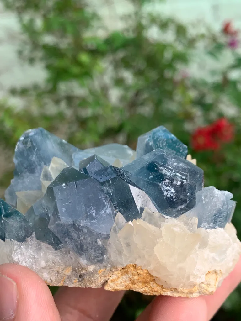 Rare Blue Celestine with Calcite from Afghanistan - image 5
