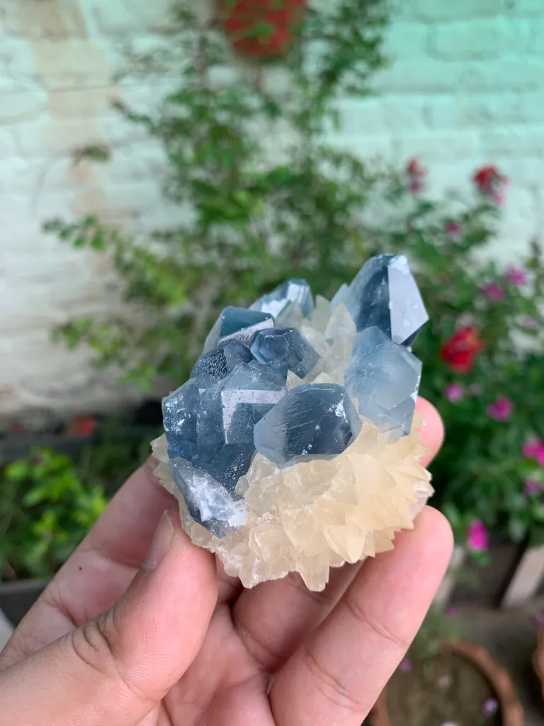 Rare Blue Celestine with Calcite from Afghanistan - image 3