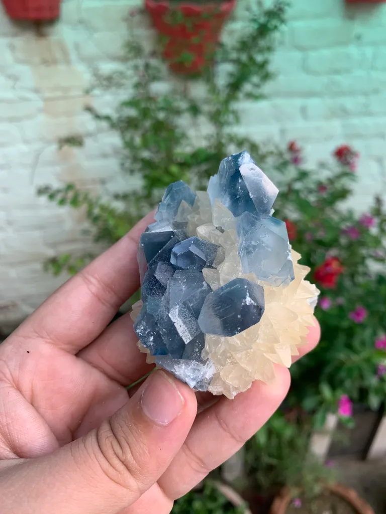 Rare Blue Celestine with Calcite from Afghanistan - image 7