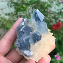 Rare Blue Celestine with Calcite from Afghanistan - image 2