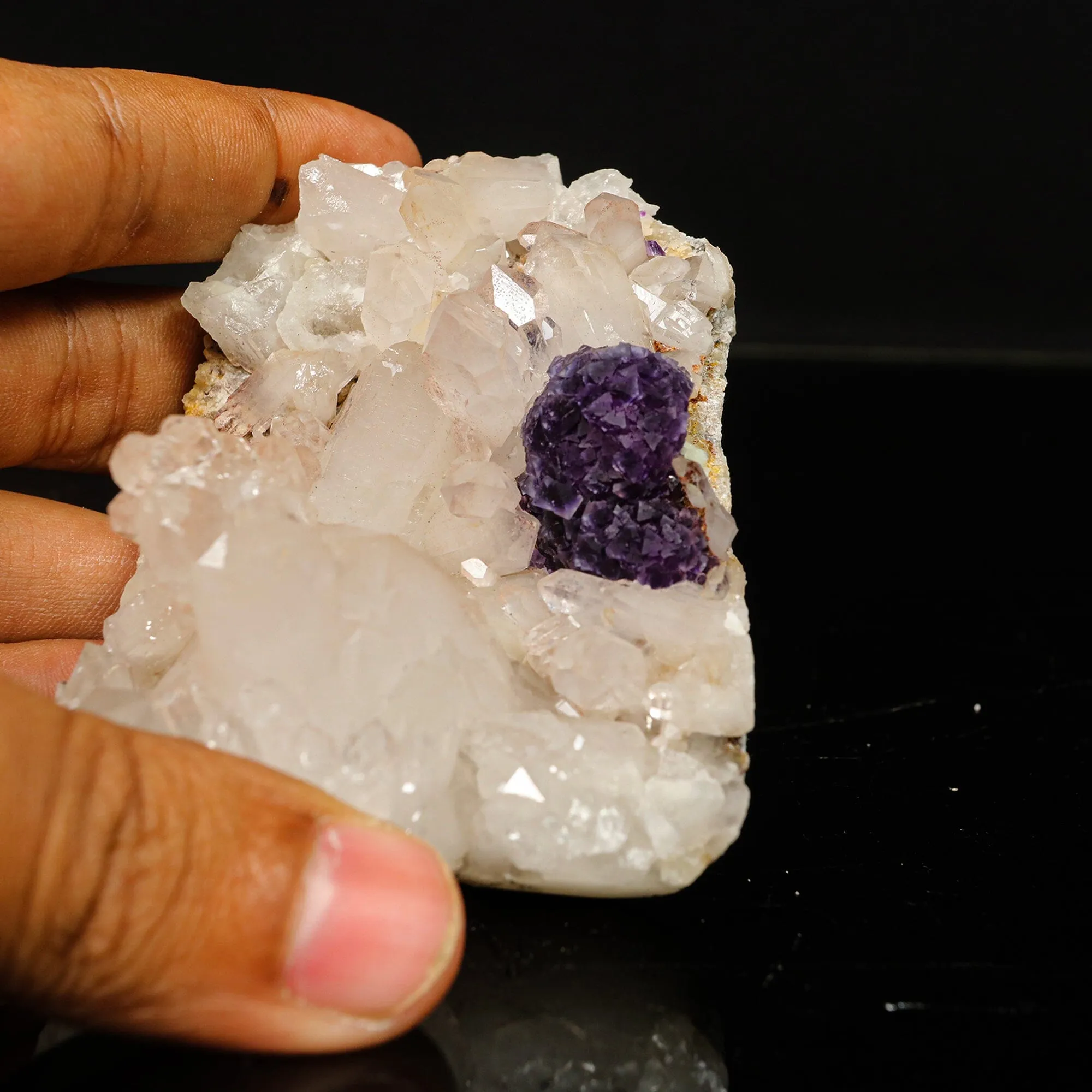 Rare Blue Fluorite with Quartz Natural Mineral Specimen - image 5