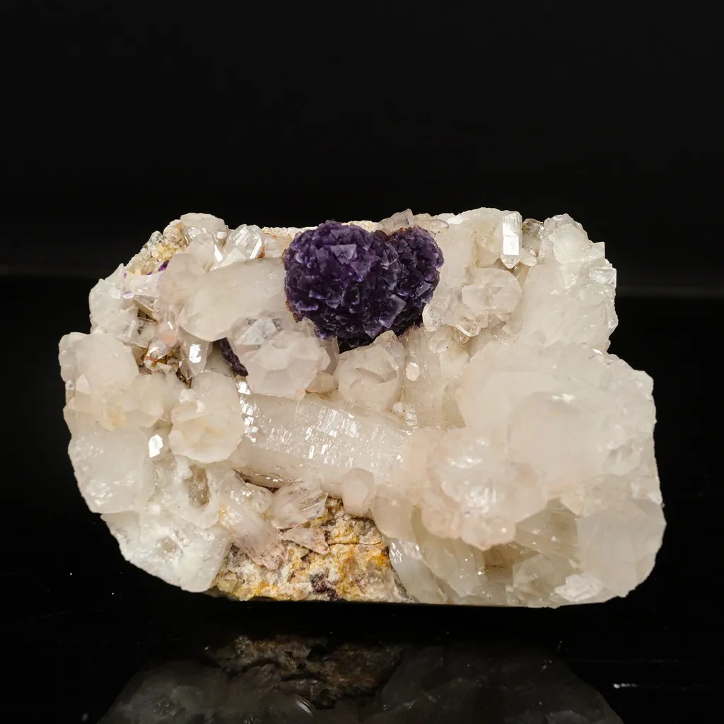 Rare Blue Fluorite with Quartz Natural Mineral Specimen image