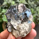 Rare Blue Hematite with Calcite Flower from Pakistan - image 6