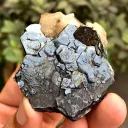 Rare Blue Hematite with Calcite Flower from Pakistan - image 2