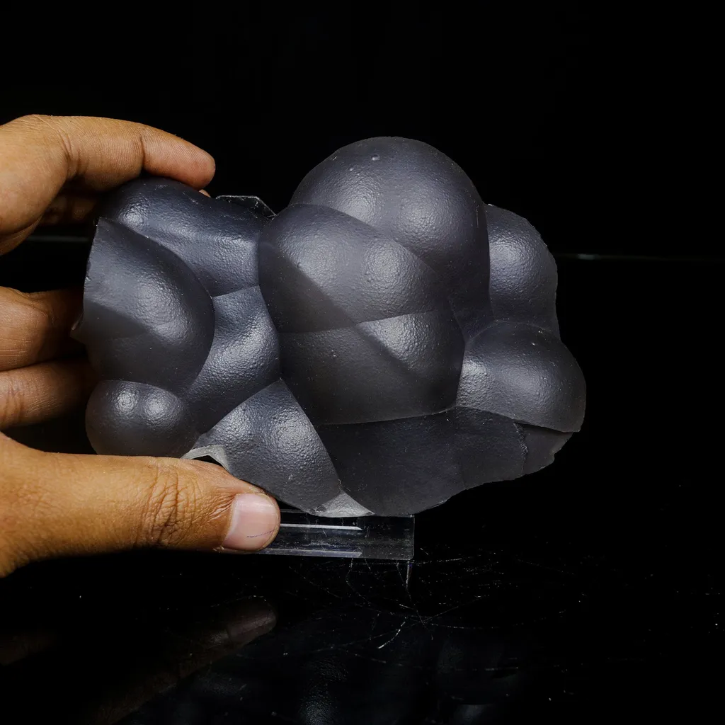 Rare Botryoidal Agatized Chalcedony Mineral Specimen – Natural Indian Crystal Cluster for Collectors - image 4