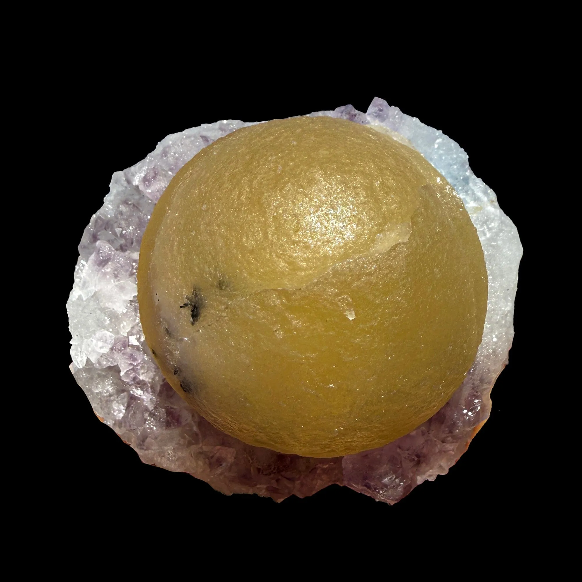 Rare Botryoidal Fluorite on Amethyst Cluster – Top Grade Indian Zeolite Mineral Specimen | Collector - image 4