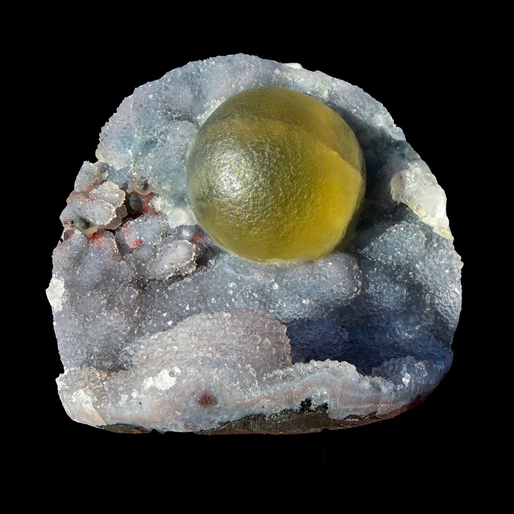 Rare Botryoidal Fluorite on Quartz Crystal Cluster – Nashik India Natural Mineral Specimen image