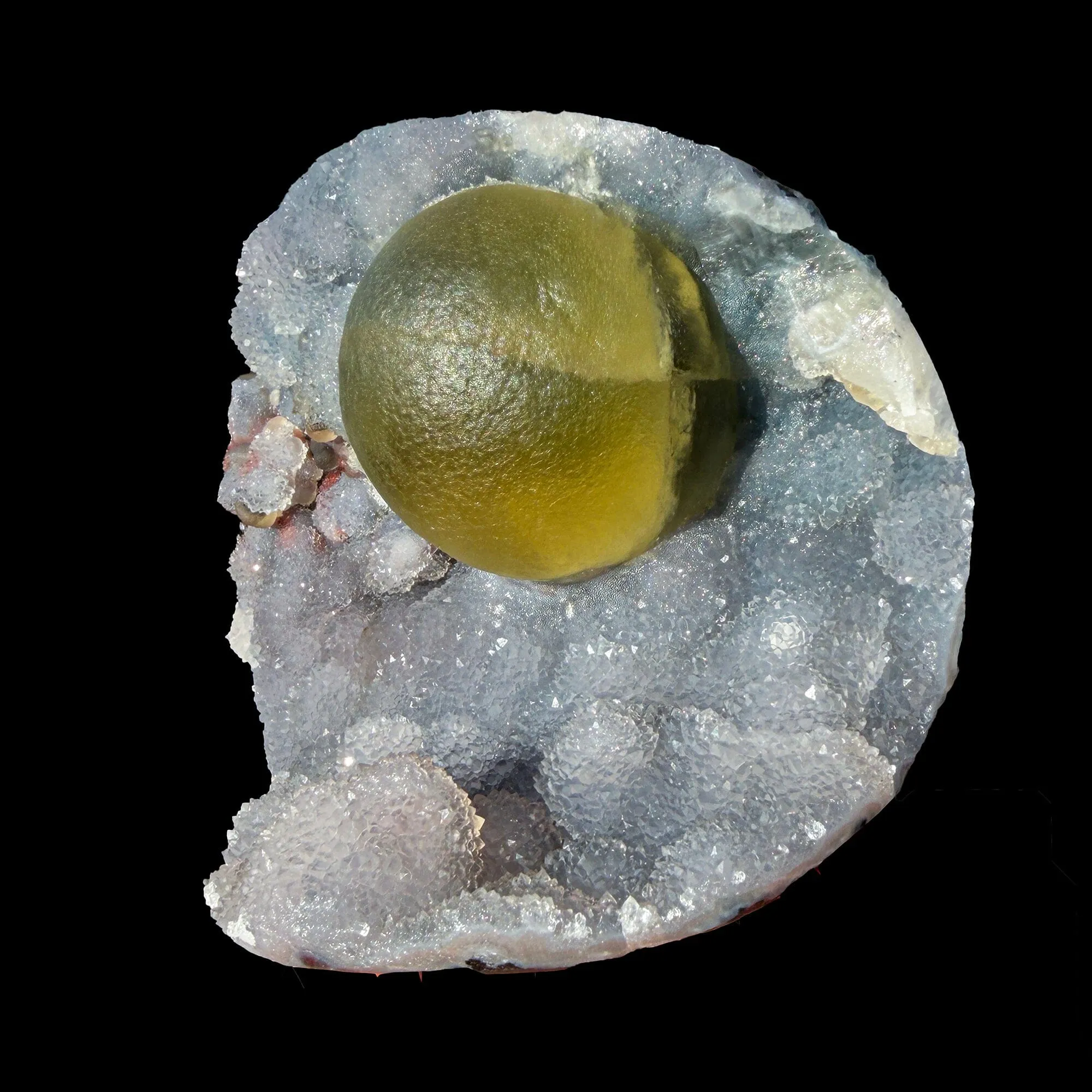 Rare Botryoidal Fluorite on Quartz Crystal Cluster – Nashik India Natural Mineral Specimen - image 2