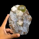 Rare botryoidal fluorite with calcite cube from India—premium natural zeolite specimen for collectors and crystal healers - image 5