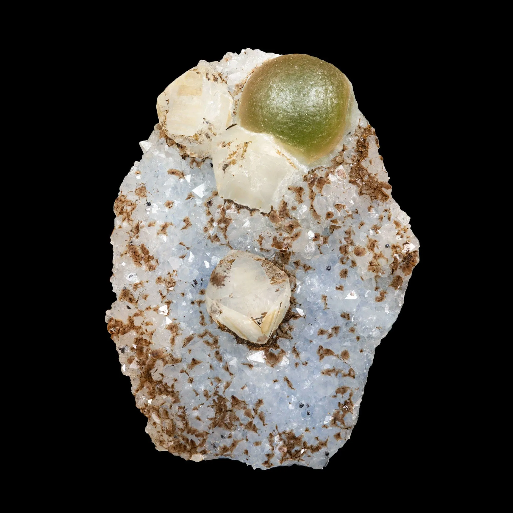 Rare botryoidal fluorite with calcite cube from India—premium natural zeolite specimen for collectors and crystal healers - image 3