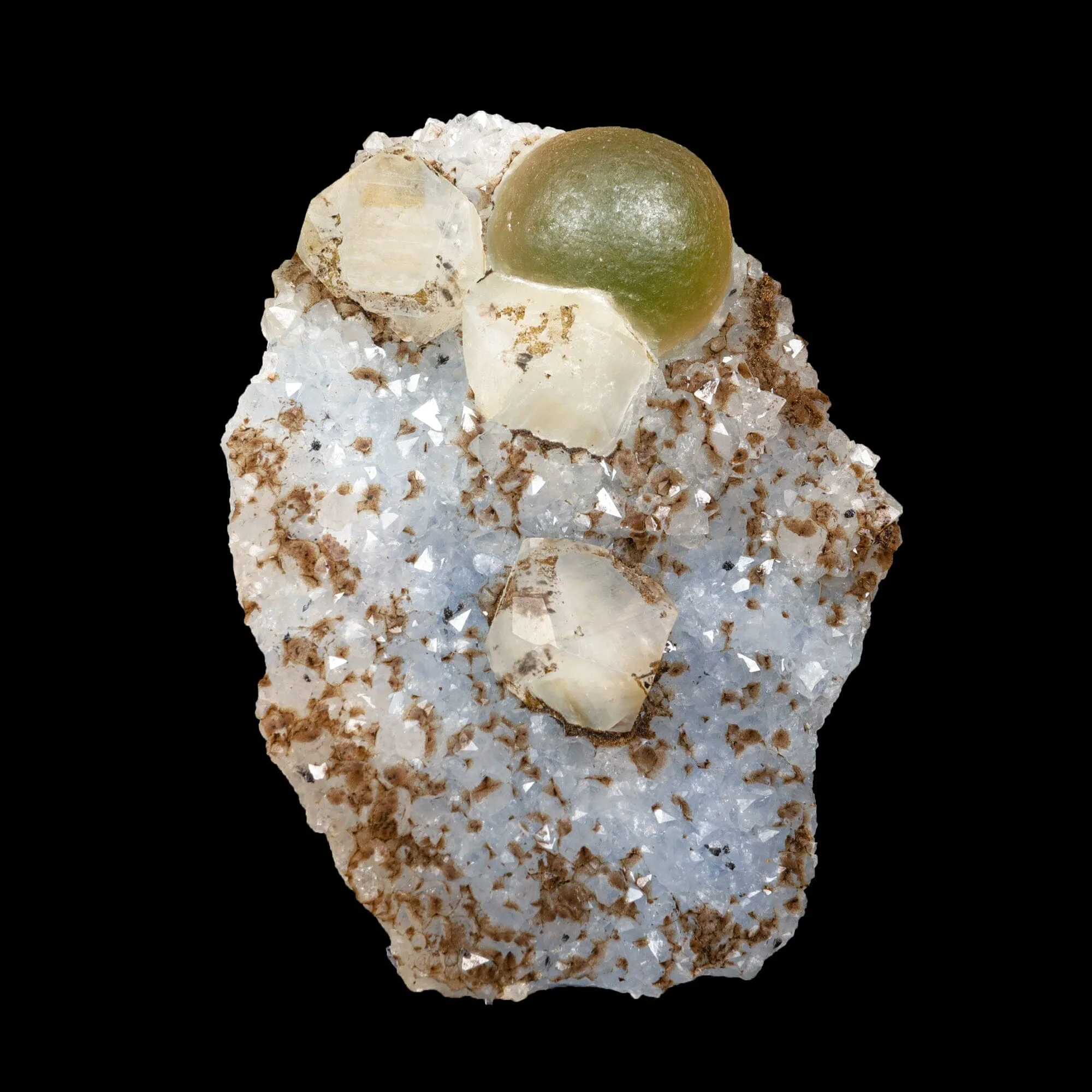 Rare botryoidal fluorite with calcite cube from India—premium natural zeolite specimen for collectors and crystal healers - image 4