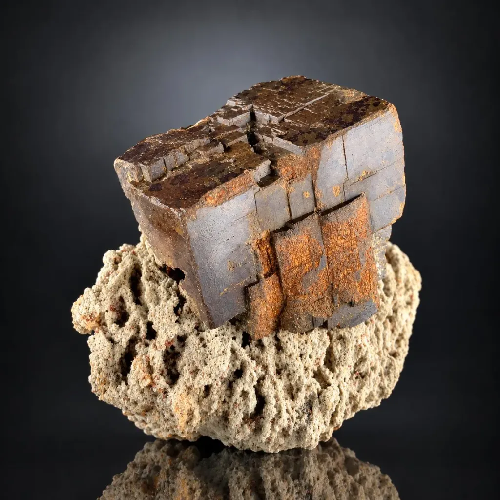 Rare Brown Siderite on Matrix from Pakistan image