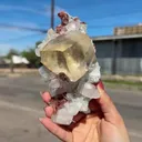 Rare Calcite Cube with Red Apophyllite – Natural Indian Zeolite Mineral Specimen | Collector Grade Crystal Display Piece - image 7