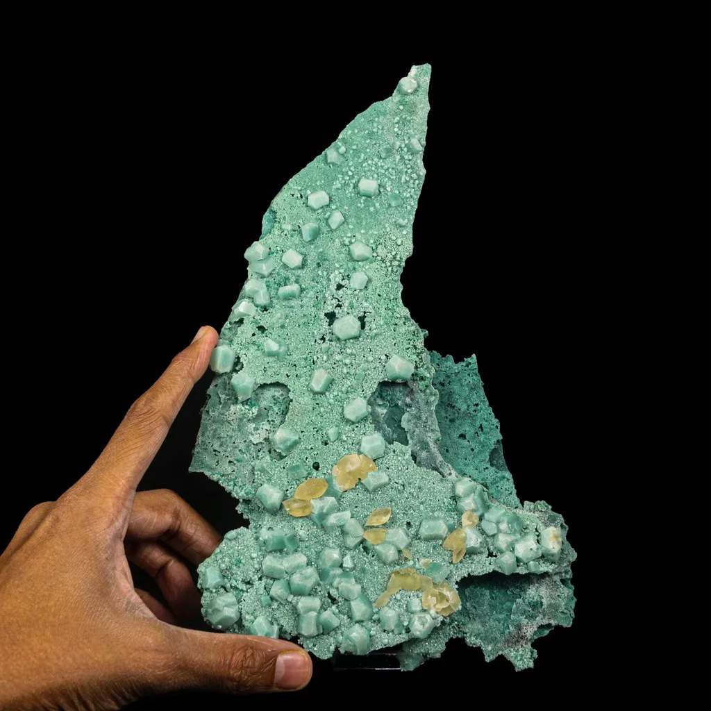 Rare Calcite on Green Chalcedony plate from India—premium Zeolite for collectors - image 4