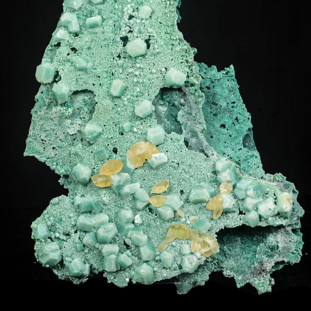 Rare Calcite on Green Chalcedony plate from India—premium Zeolite for collectors - image 2