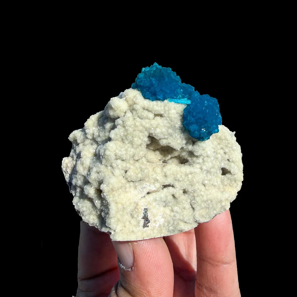 Rare Cavansite with Stilbite on Shimmering Heulandite – Self Standing Lustrous Terminated Crystal Mineral Specimen from India | Collector Display Piece - image 5