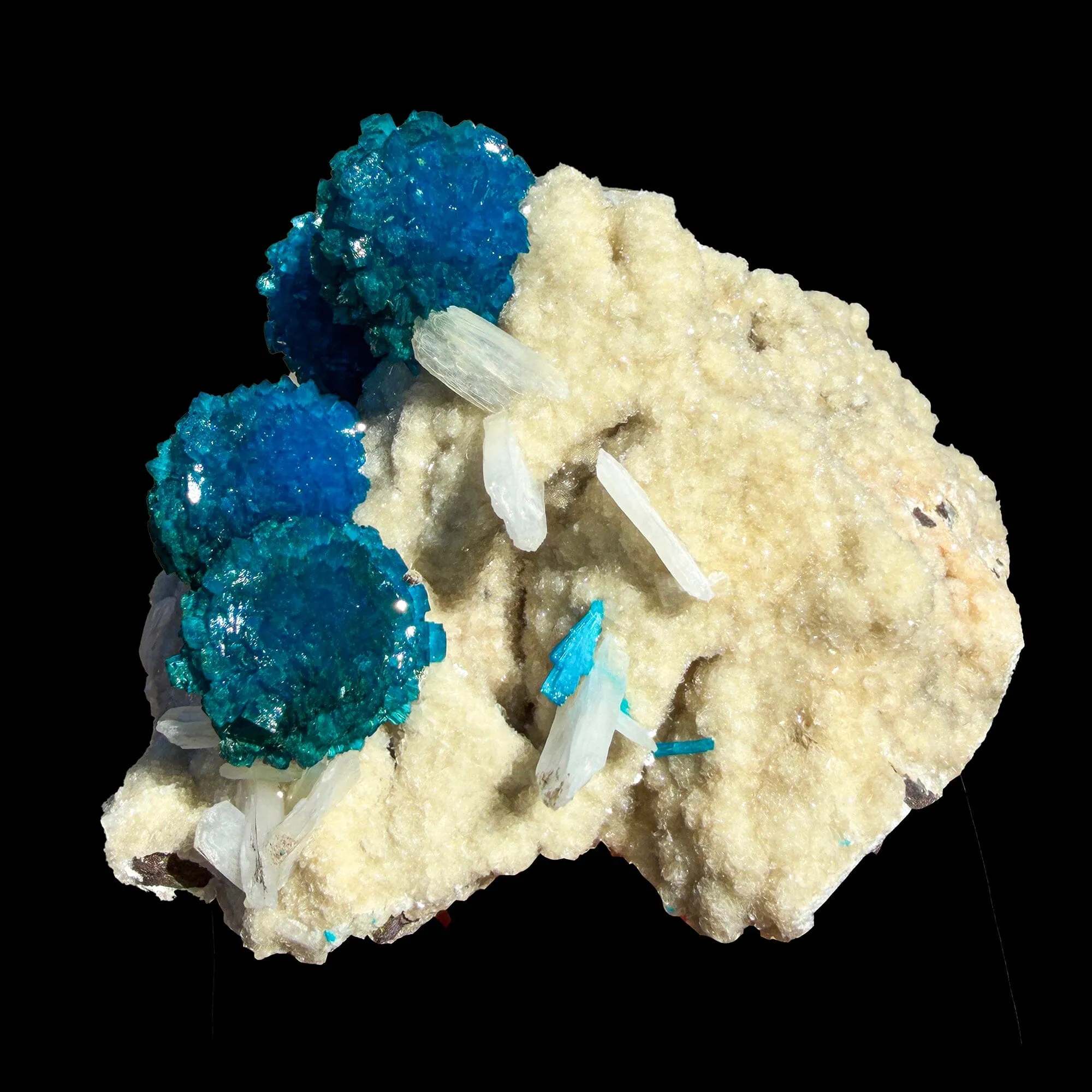 Rare Cavansite with Stilbite on Shimmering Heulandite – Self Standing Lustrous Terminated Crystal Mineral Specimen from India | Collector Display Piece - image 4