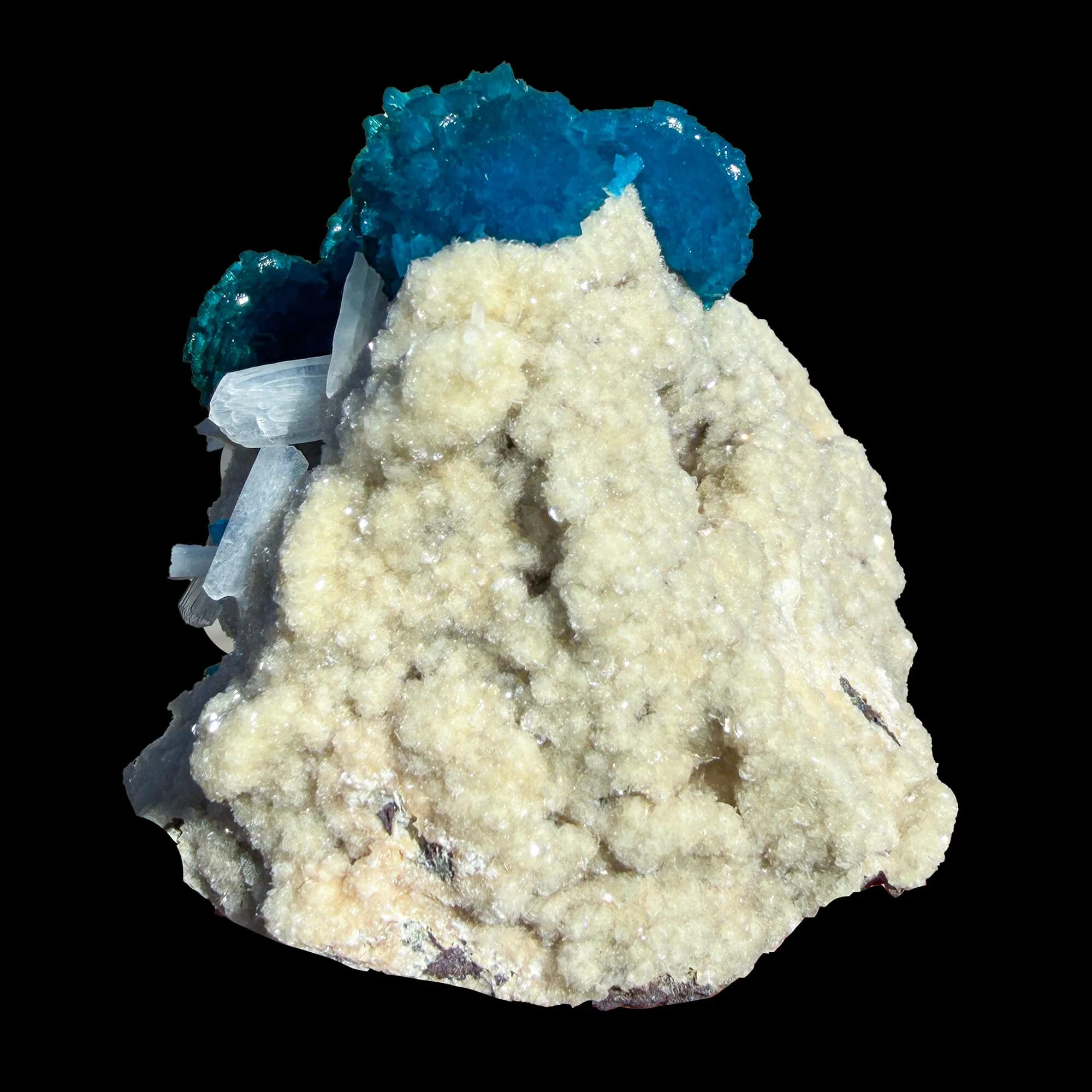 Rare Cavansite with Stilbite on Shimmering Heulandite – Self Standing Lustrous Terminated Crystal Mineral Specimen from India | Collector Display Piece - image 6