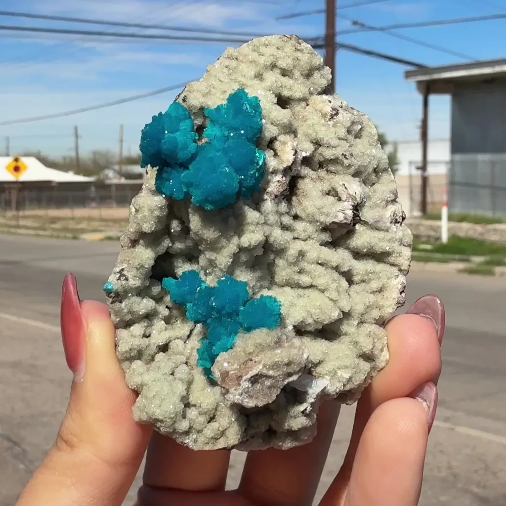 Rare Cavansite with Stilbite on Shimmering Heulandite – Self Standing Lustrous Terminated Crystal Mineral Specimen from India | Collector Display Piece - image 8