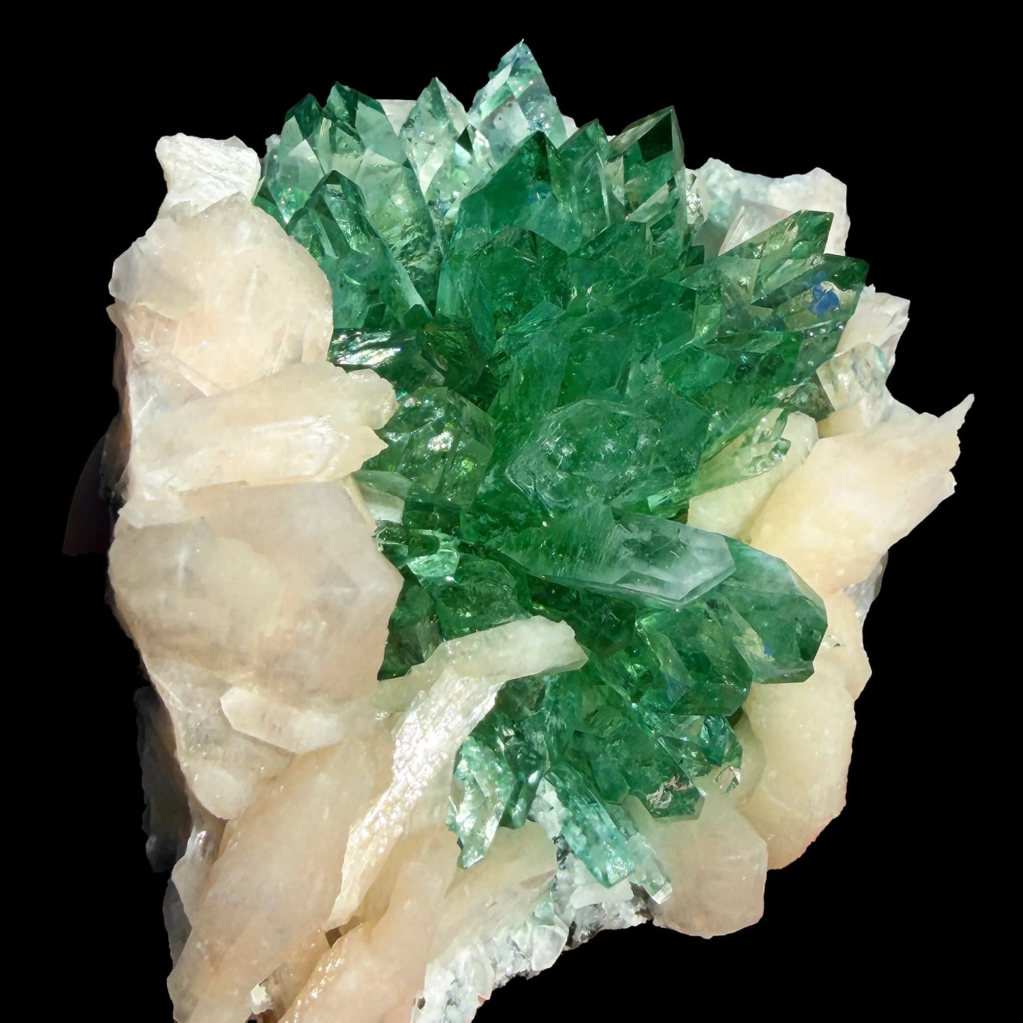 Rare Dark Green Apophyllite Flower Formation Crystal Specimen from Savda Quarry, Jalgaon, India – Sharp Terminated Collector Mineral | Global Premium Display Piece| Collector Display Piece - image 3